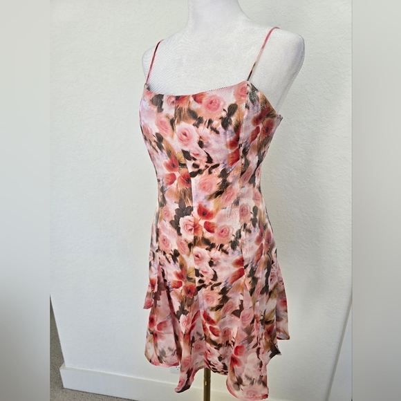 For Love & Lemons  Fallen Floral Mini Dress Large NWT - Picture 3 of 12